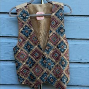 Vintage western quilt vest